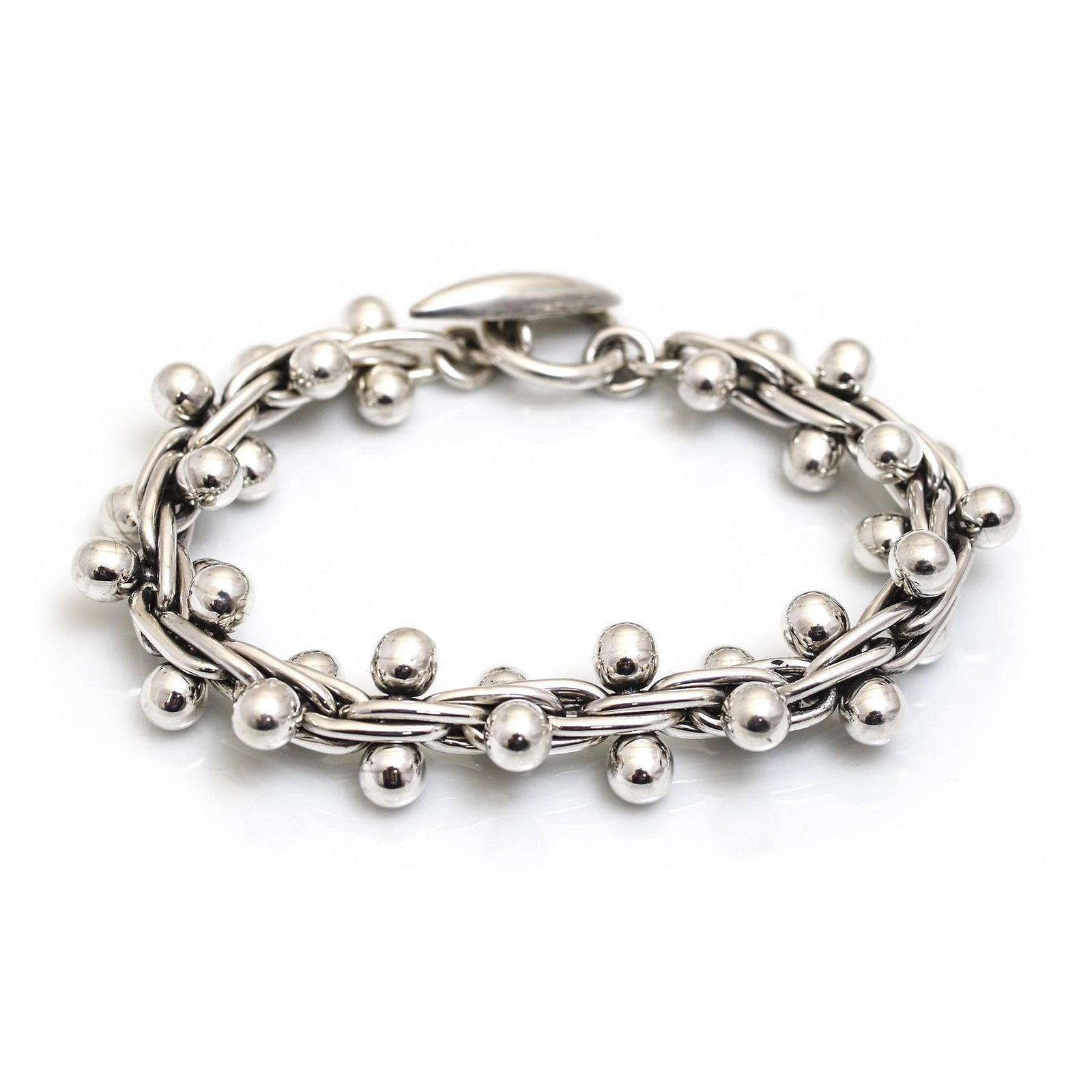 Sterling Silver Oxidised Bobbly Bracelet