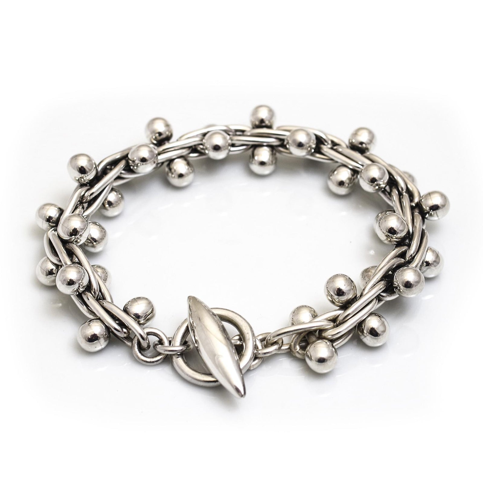 Sterling Silver Oxidised Bobbly Bracelet