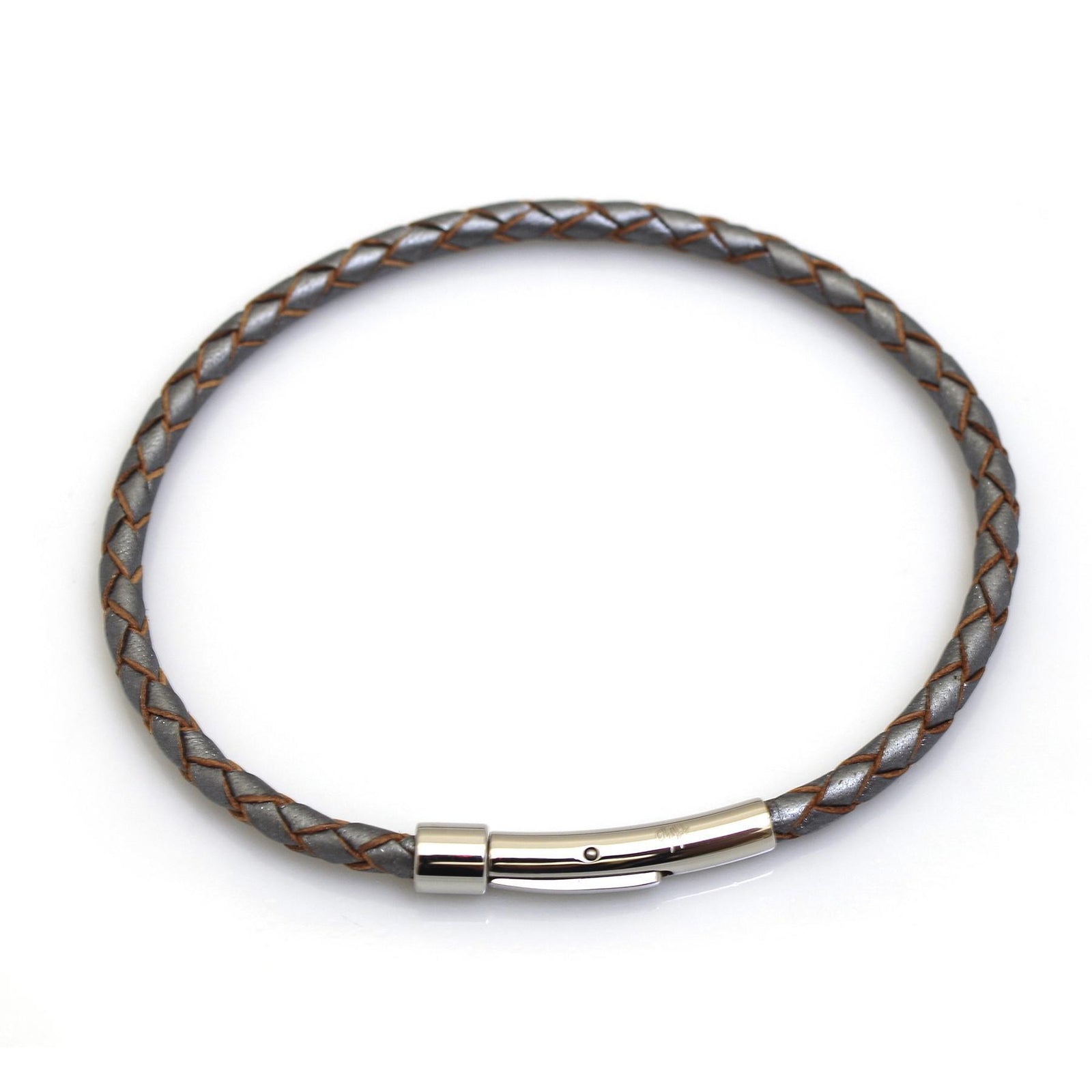 Single Fox Plait Leather Bracelet