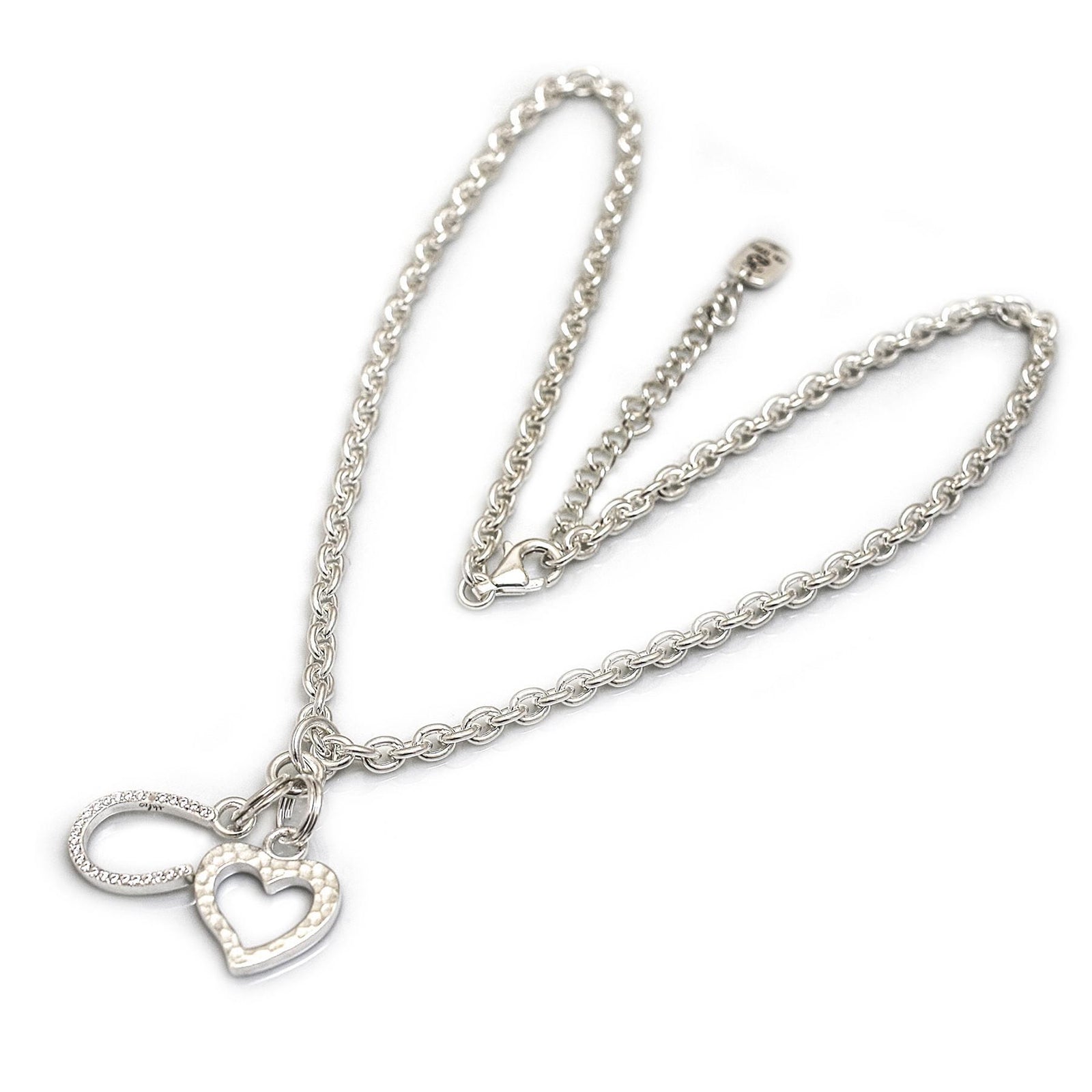 Exclusive Sterling Silver Heart & Horseshoe Cluster Necklace