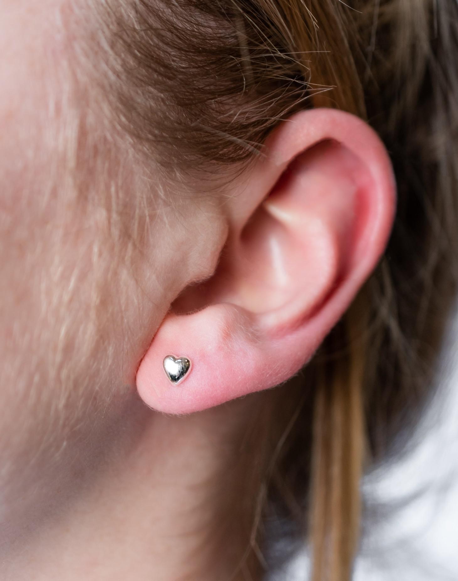 Sterling Silver Heart Stud Earrings