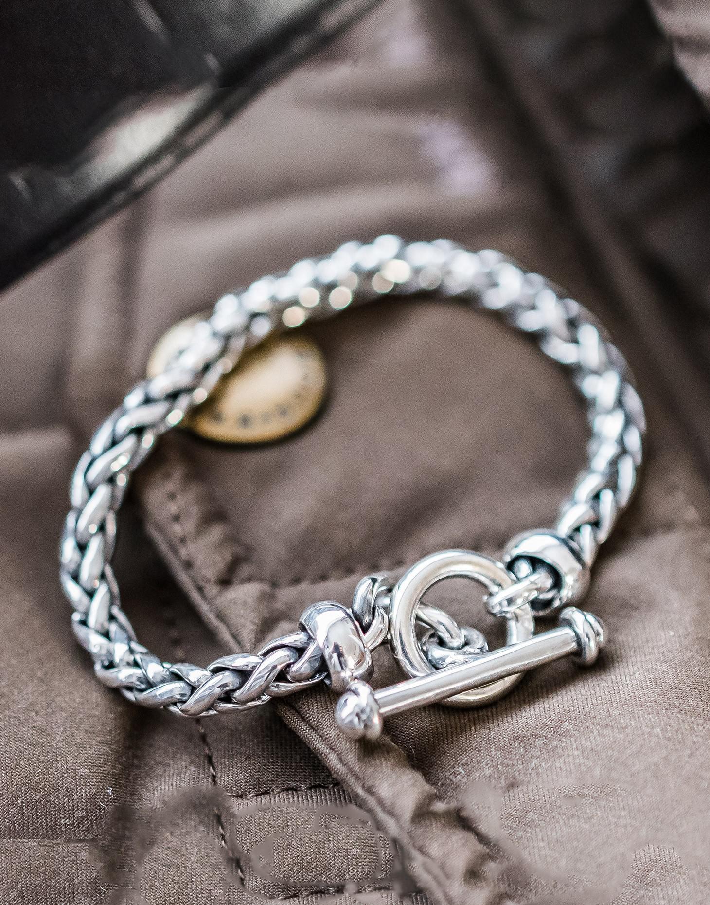 Sterling Silver Plaited Linked Bracelet