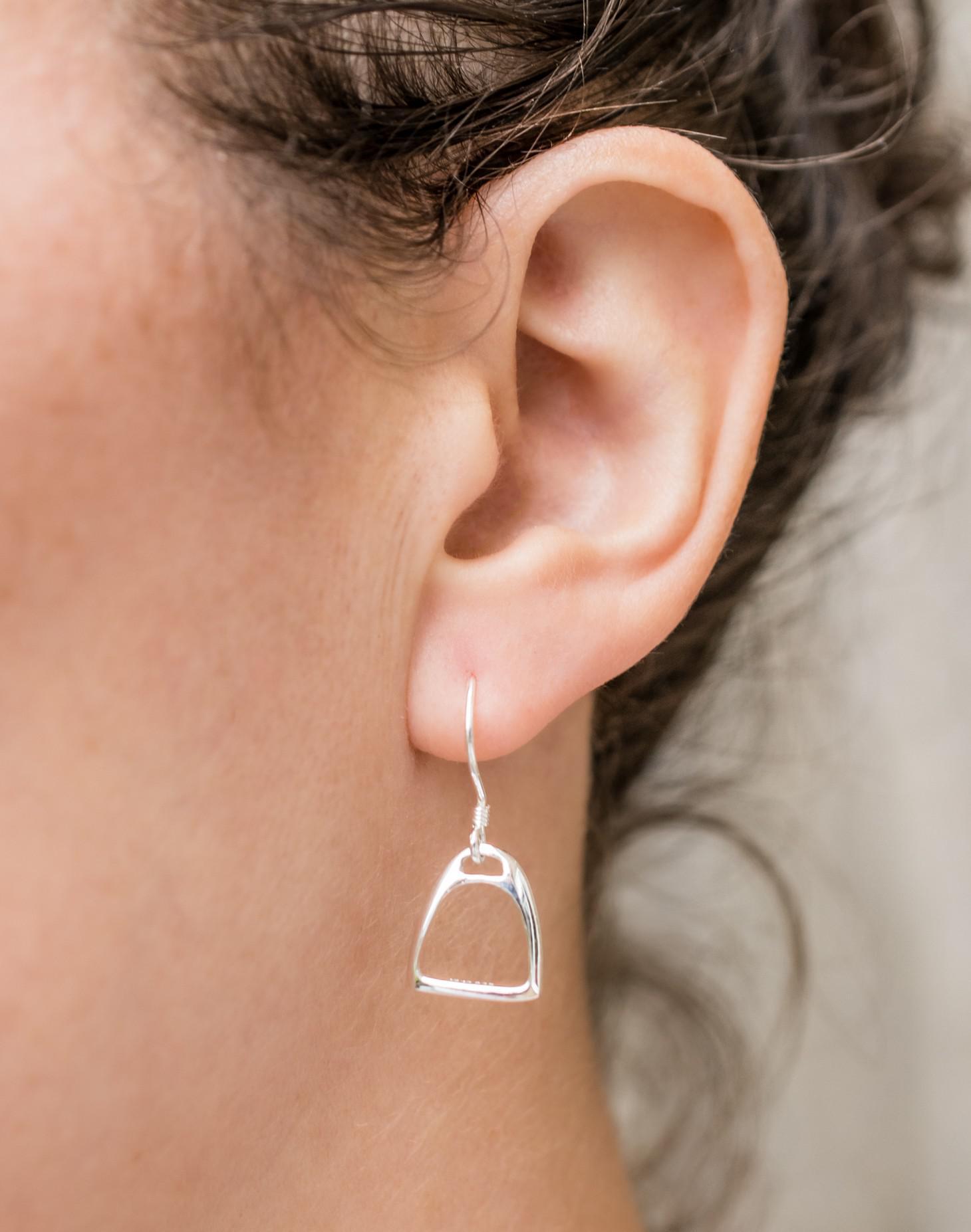 Sterling Silver Stirrup Earrings
