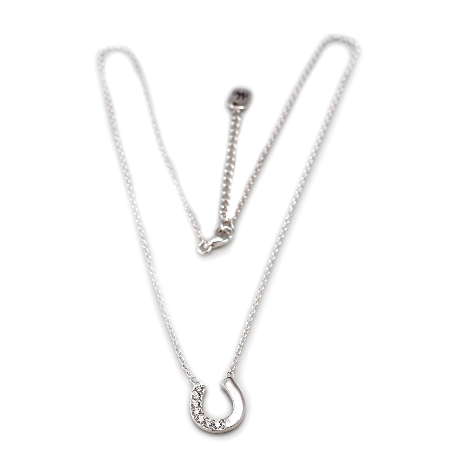 Exclusive CZ & Sterling Silver Horseshoe Necklace