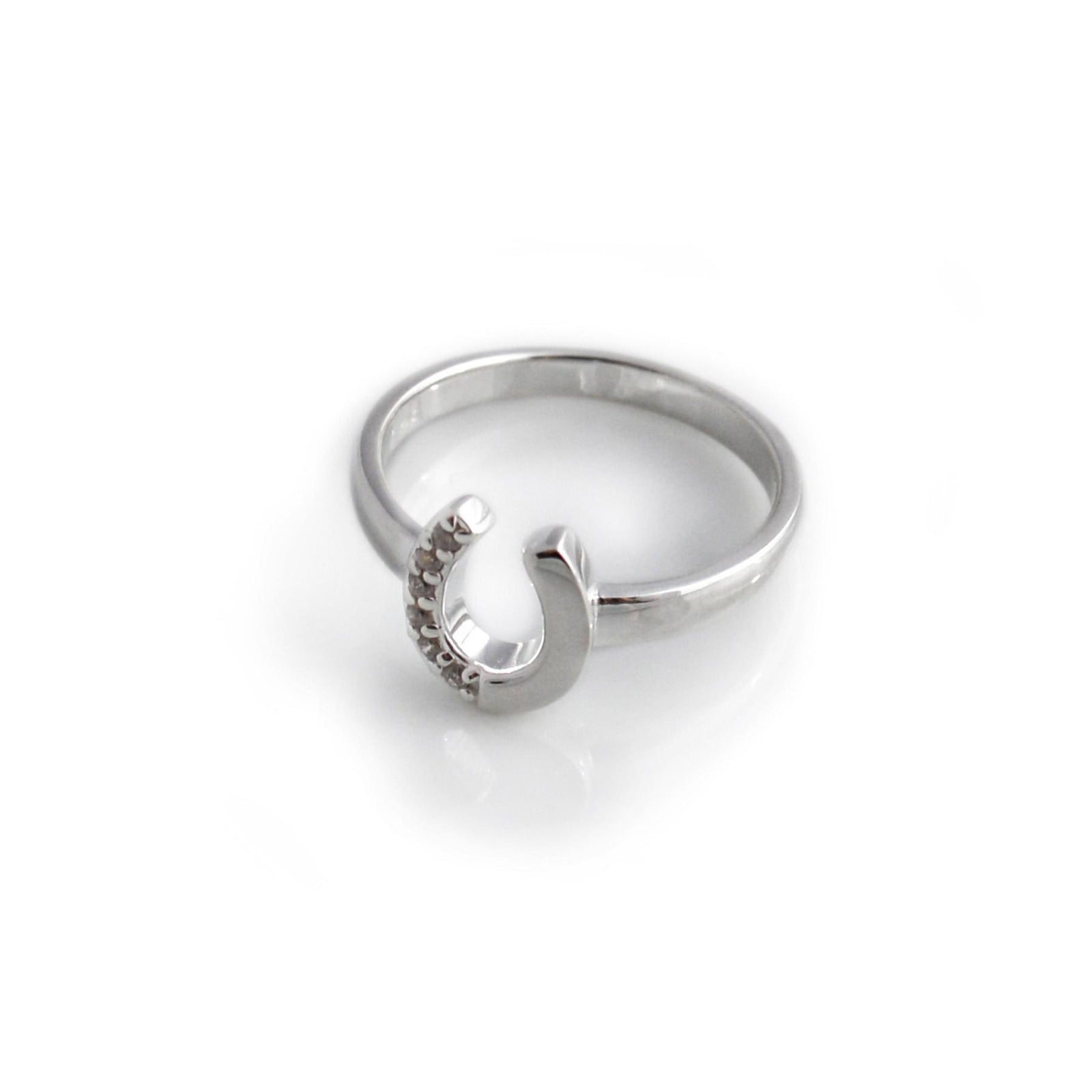 Exclusive Sterling Silver & CZ Horseshoe Ring