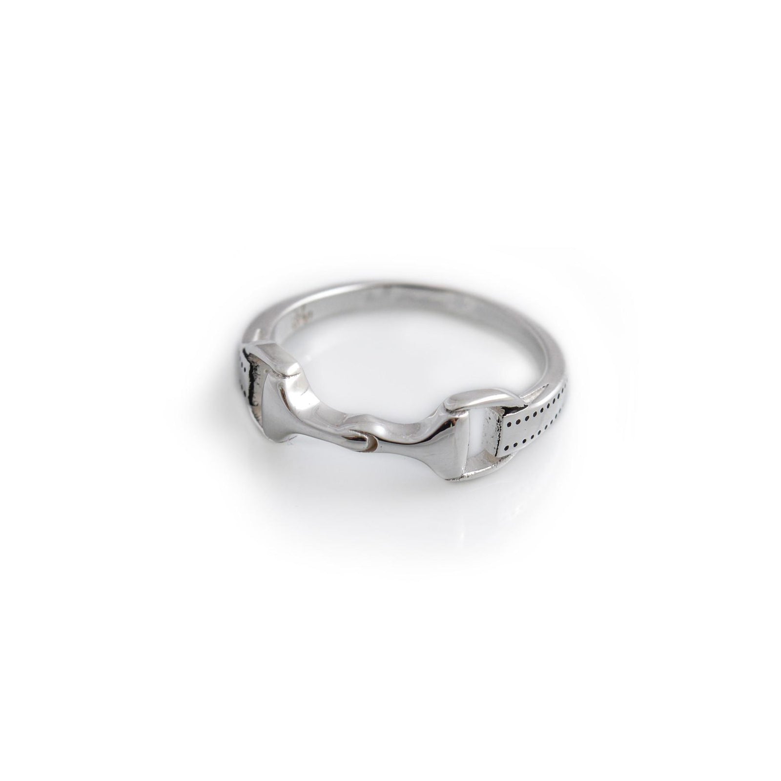 Sterling Silver Detailed Snaffle Ring