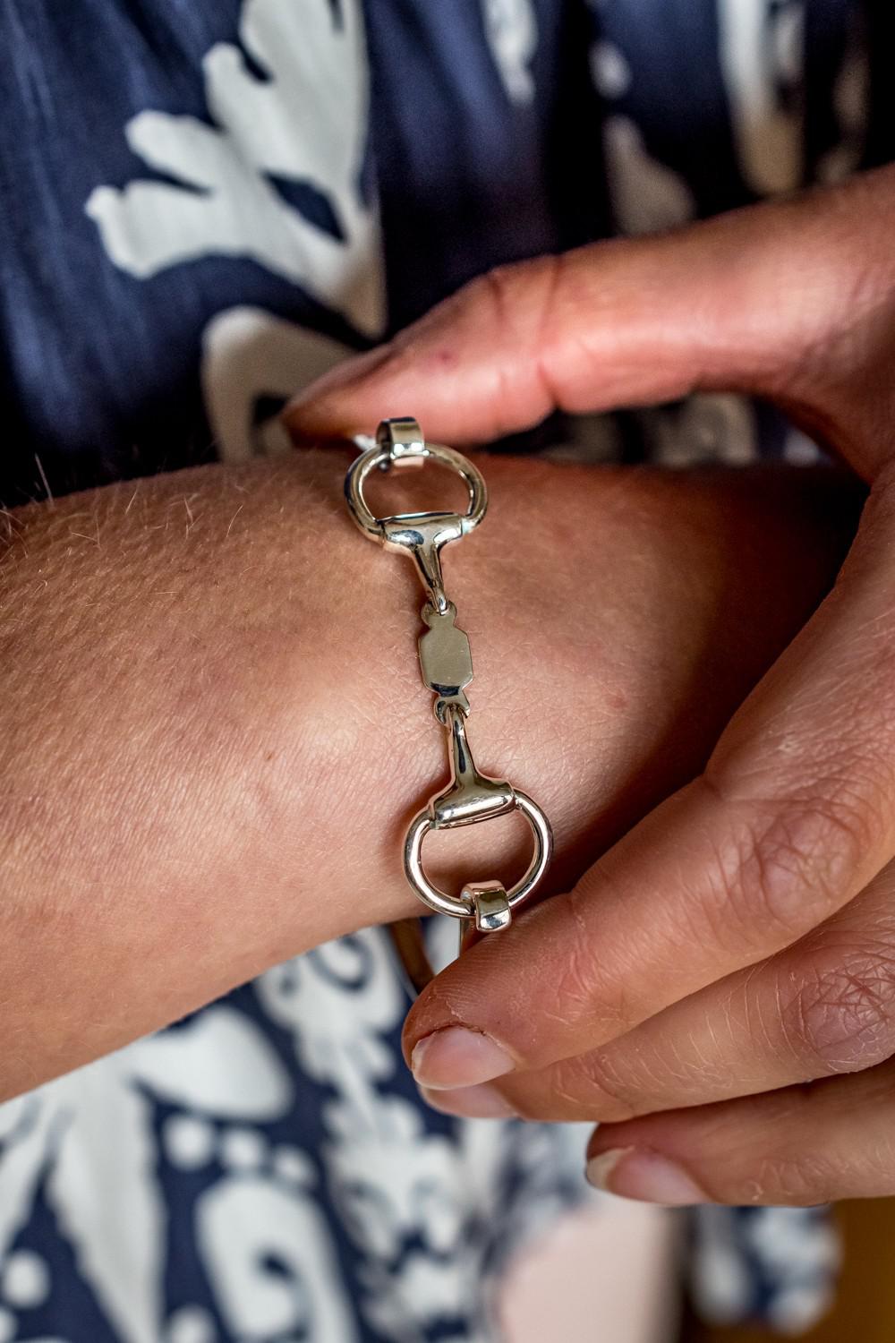 Exclusive Sterling Silver Lozenge Snaffle Bangle