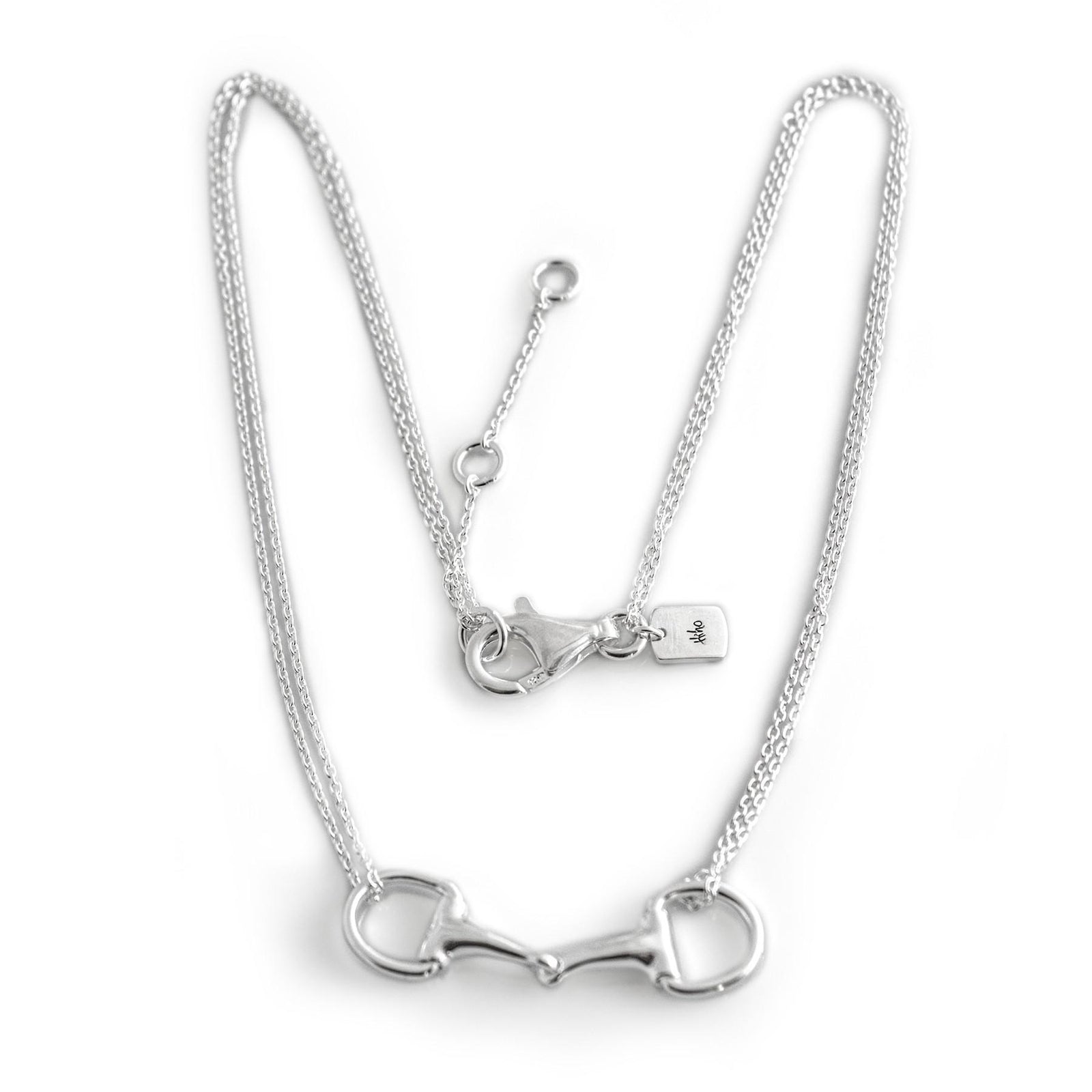 Sterling Silver Dinky Double Chained Snaffle Necklace