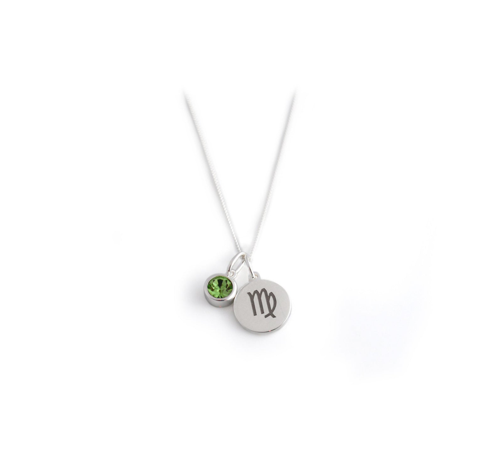 Exclusive Sterling Silver Virgo Zodiac CZ Birthstone Necklace
