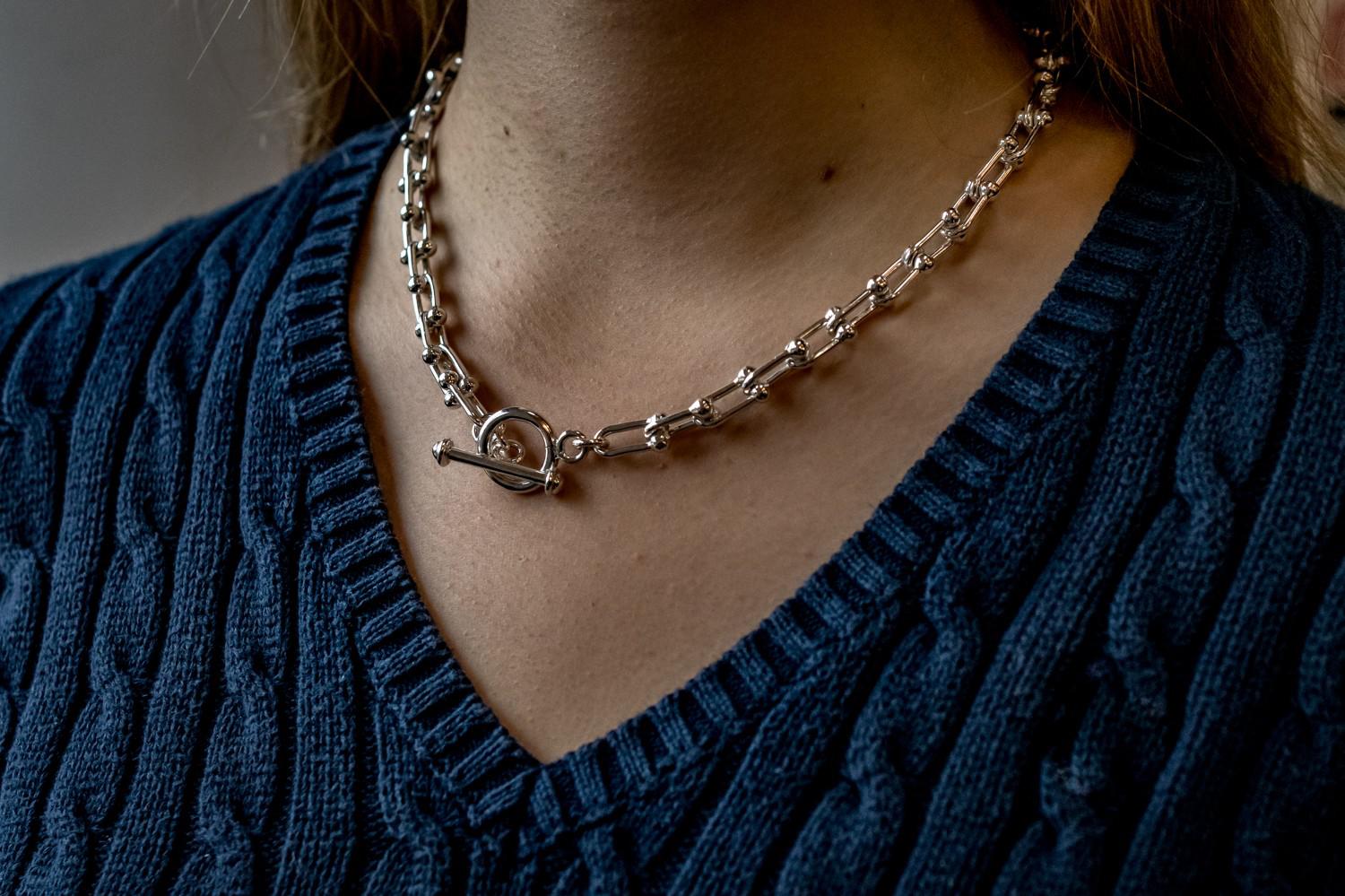 Sterling Silver Open Bobbly Necklace