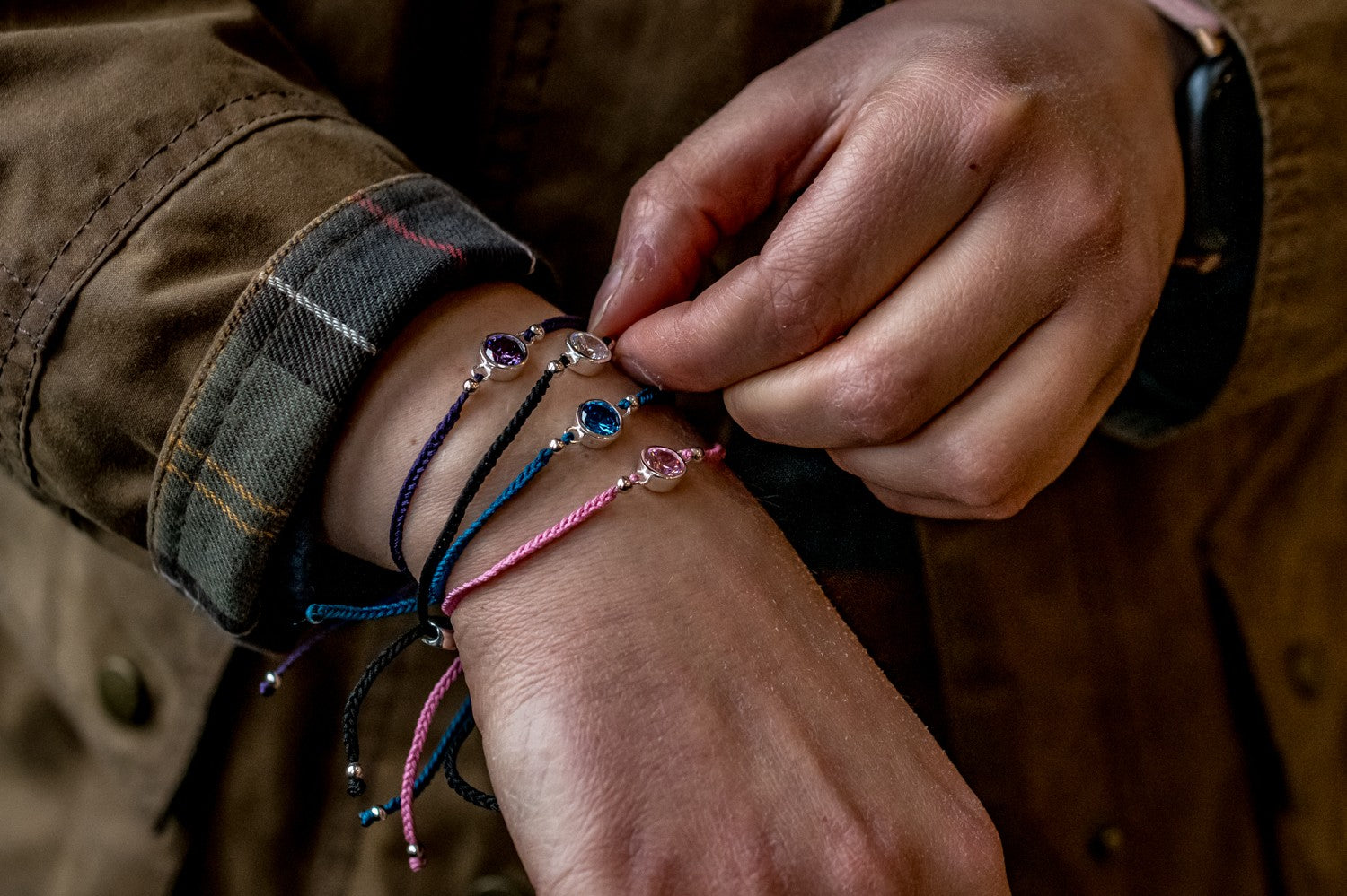 Exclusive Sterling Silver and CZ Friendship Bracelets
