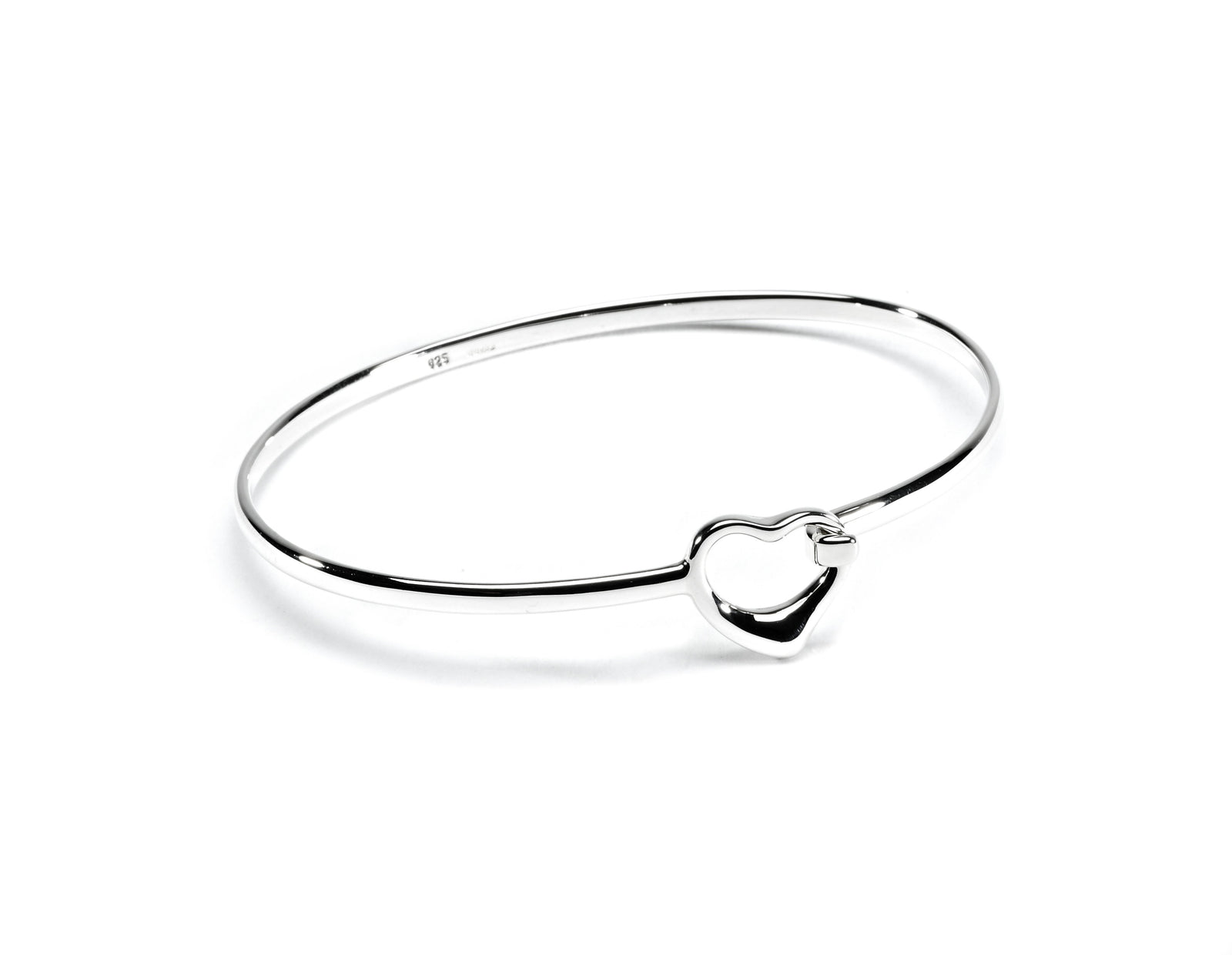 Sterling Silver Heart Clip Bracelet