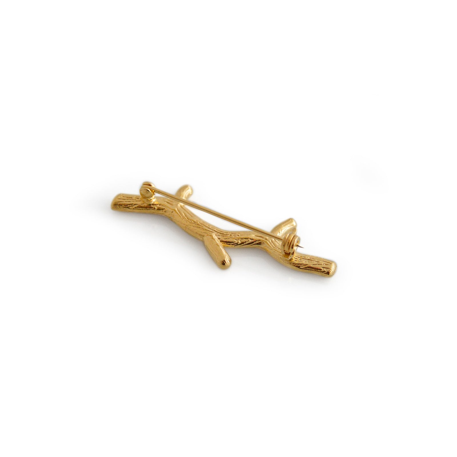 Exclusive Sterling Silver & 18ct Gold Vermeil Twig Stock Pin/Brooch