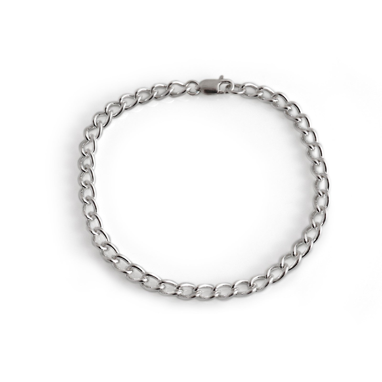 Sterling Silver Open Curb Chain Bracelet