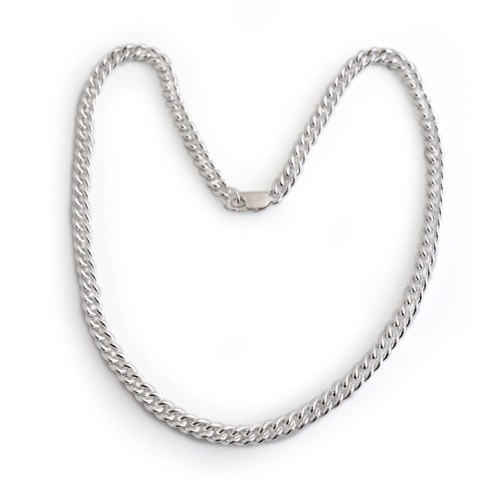 Sterling Silver Round Curb Necklace
