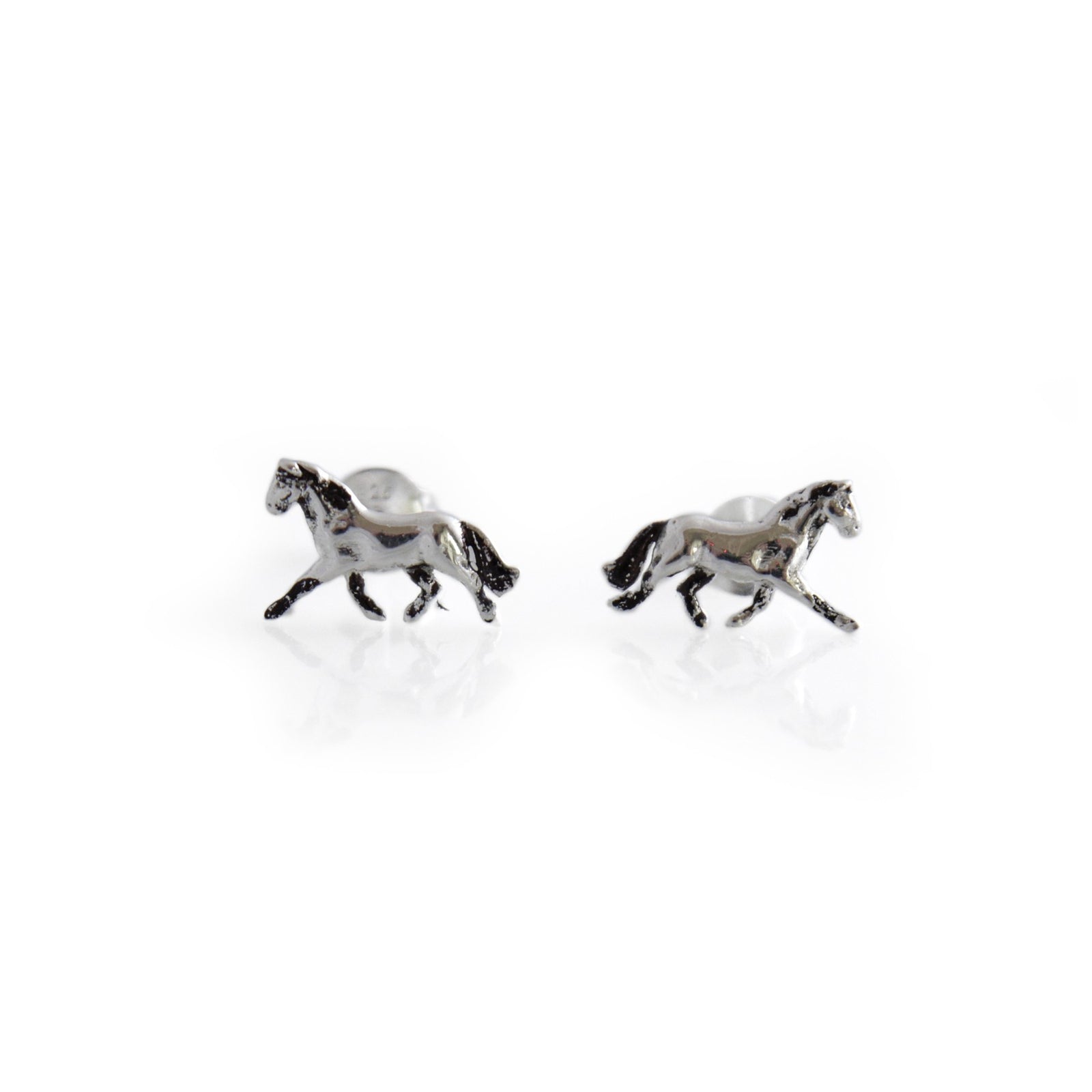 Exclusive Sterling Silver 'Biscuit' Pony Club Earrings