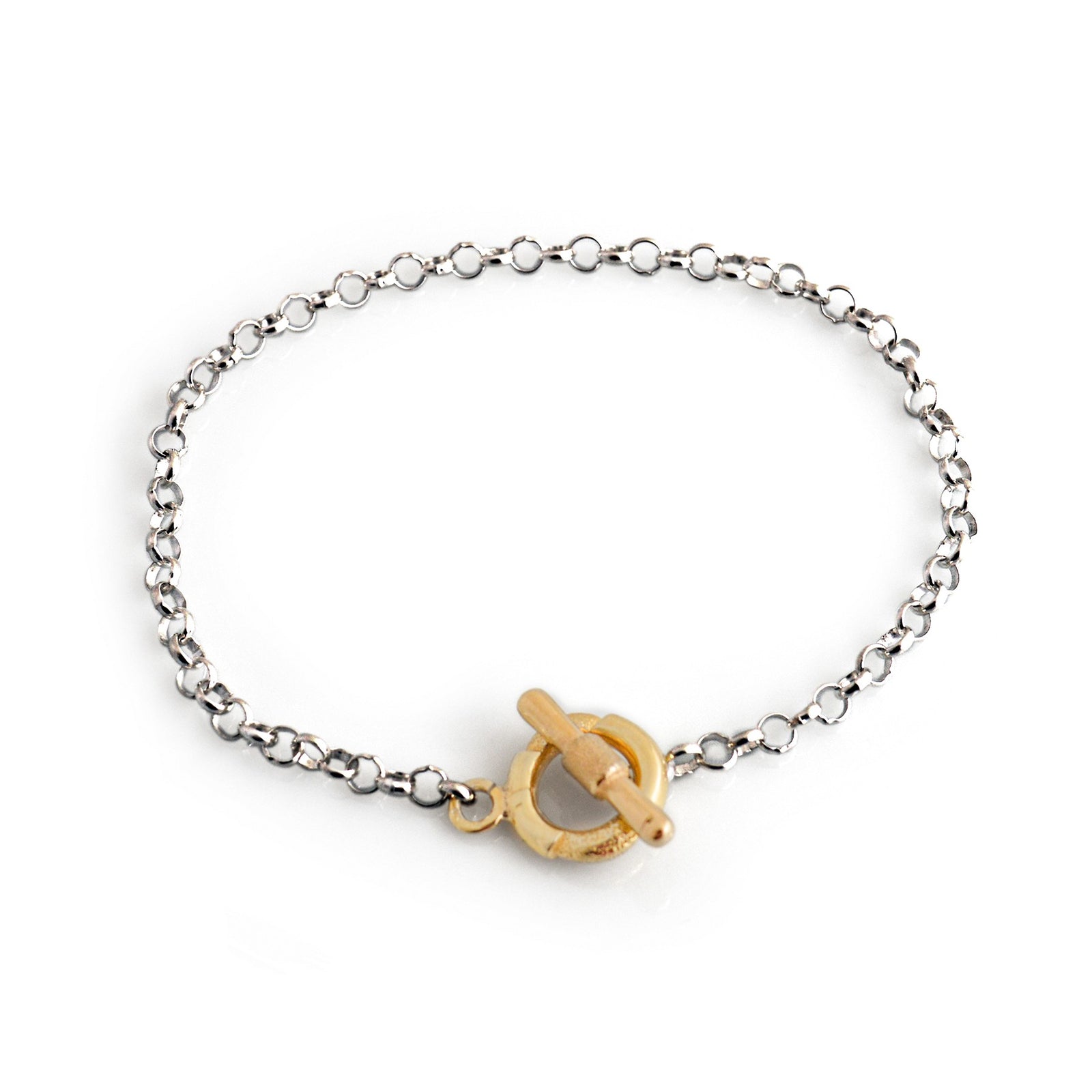 Exclusive Sterling Silver & 18ct Gold Plated Fob Bracelet