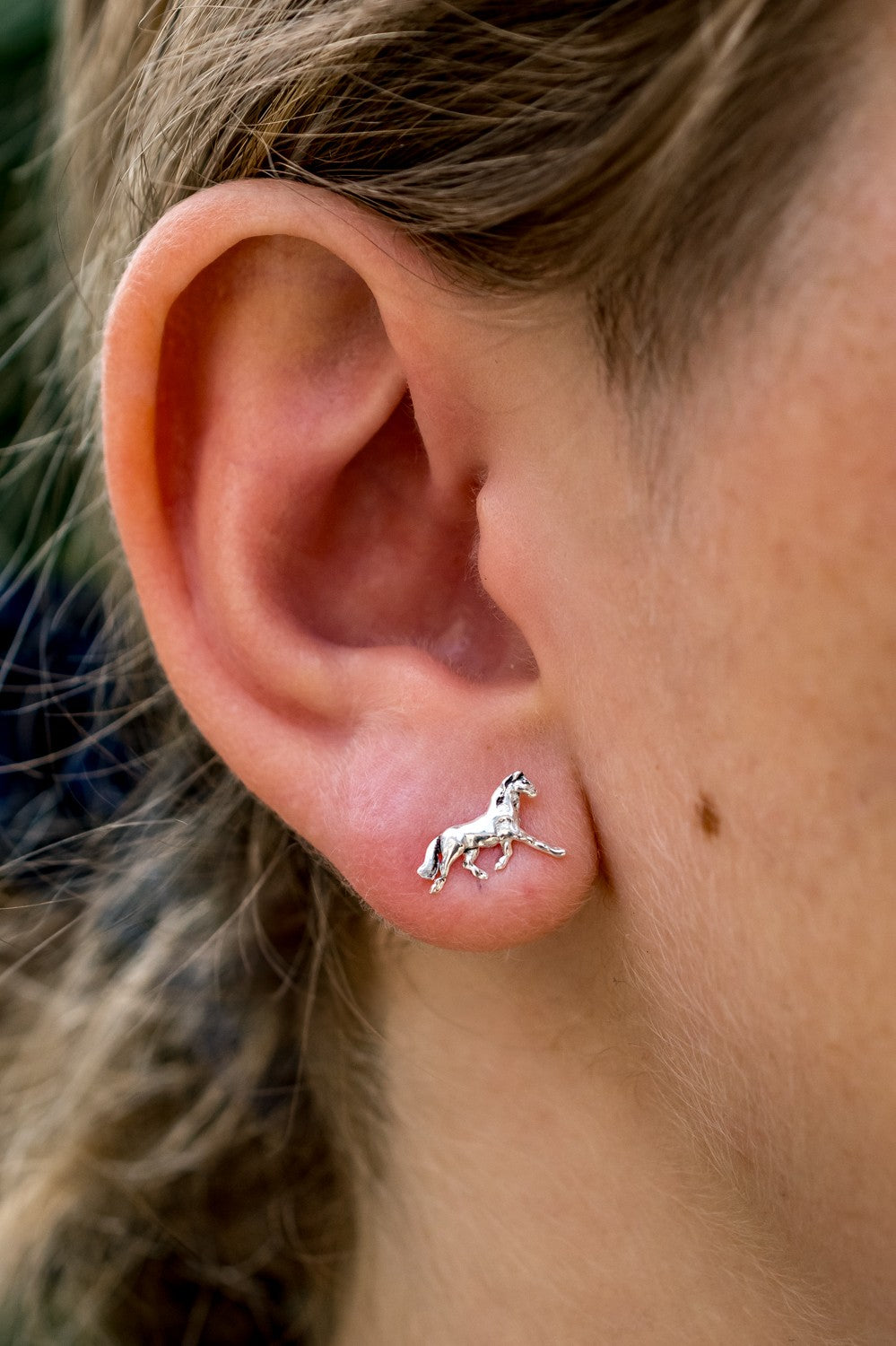 Exclusive Sterling Silver 'Biscuit' Pony Club Earrings
