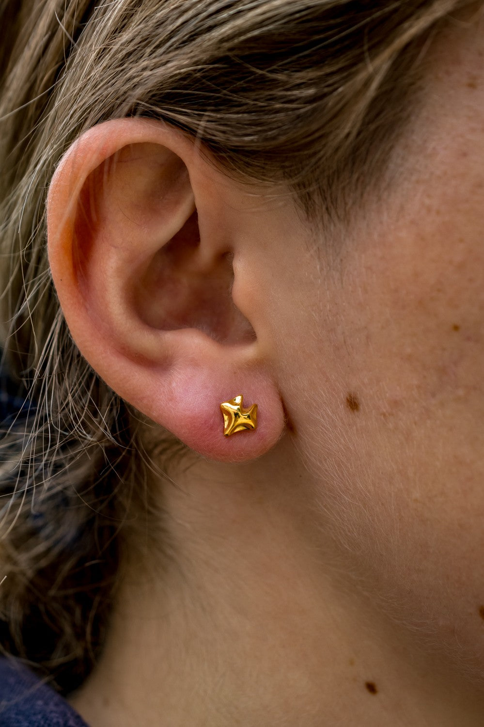 Sterling Silver & 18ct Gold Plated Fox Stud Earrings