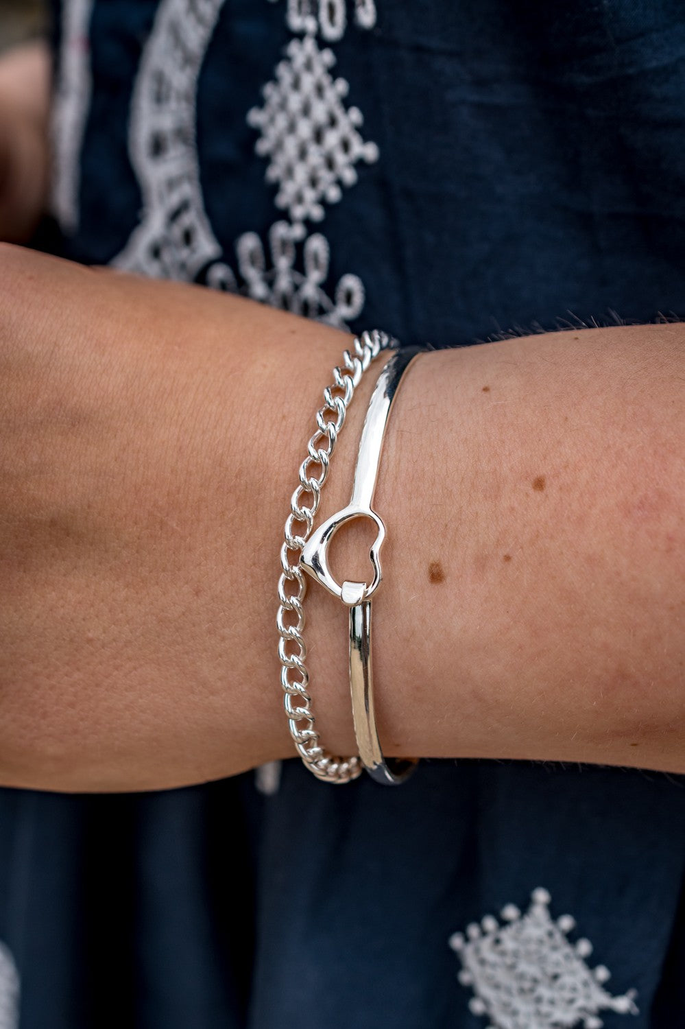 Sterling Silver Open Curb Chain Bracelet