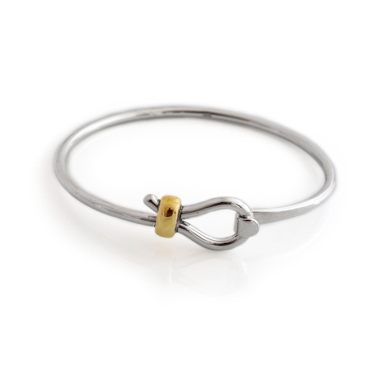 Sterling Silver & Two Tone Lasso Clip Bangle