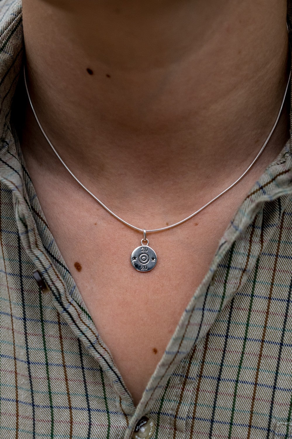 Exclusive Sterling Silver 20 Bore Shotgun Cartridge Pendant With Chain