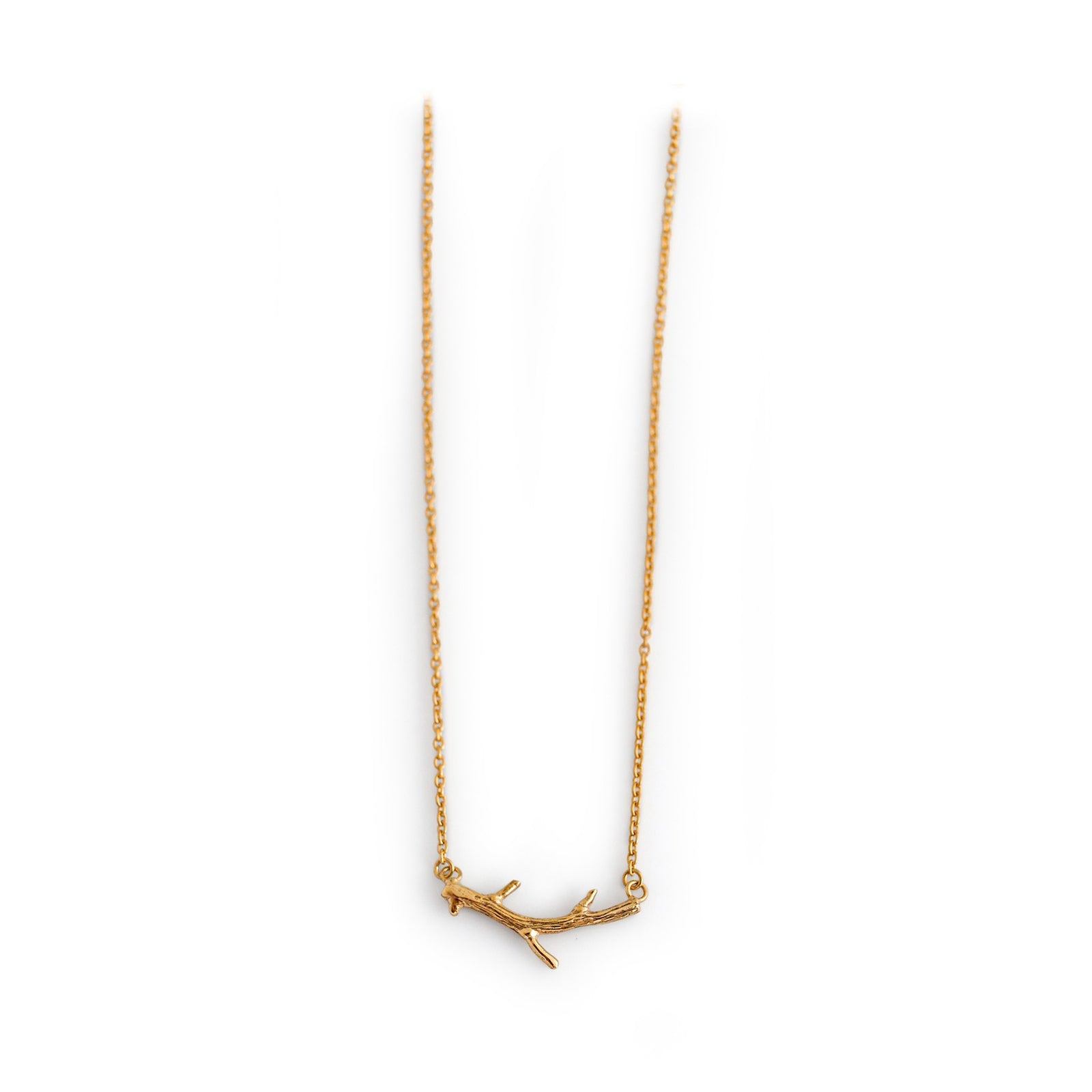 Exclusive Sterling Silver & Complete 18ct Yellow Gold Twig Necklace