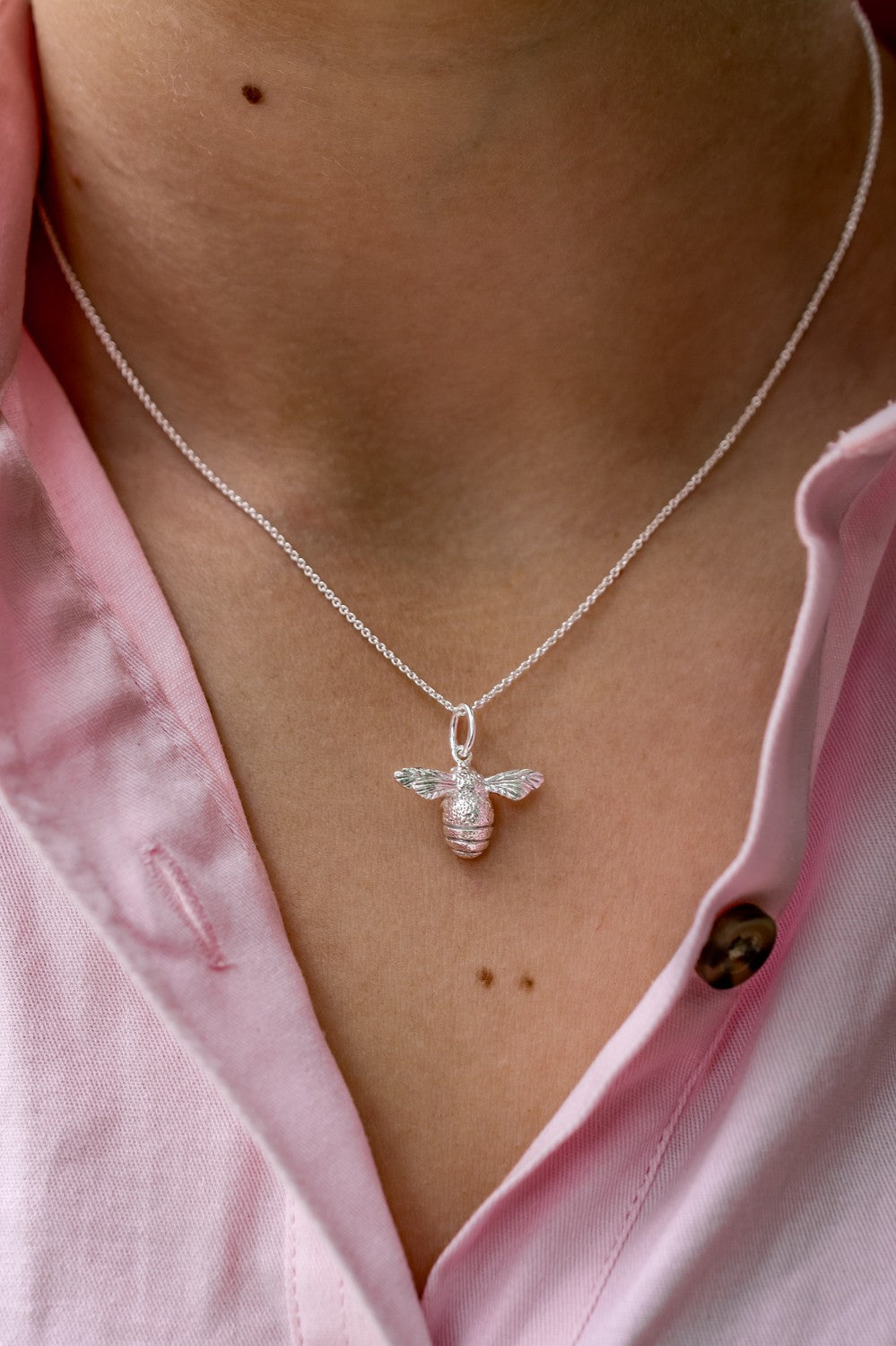 Sterling Silver Bumblebee Necklace