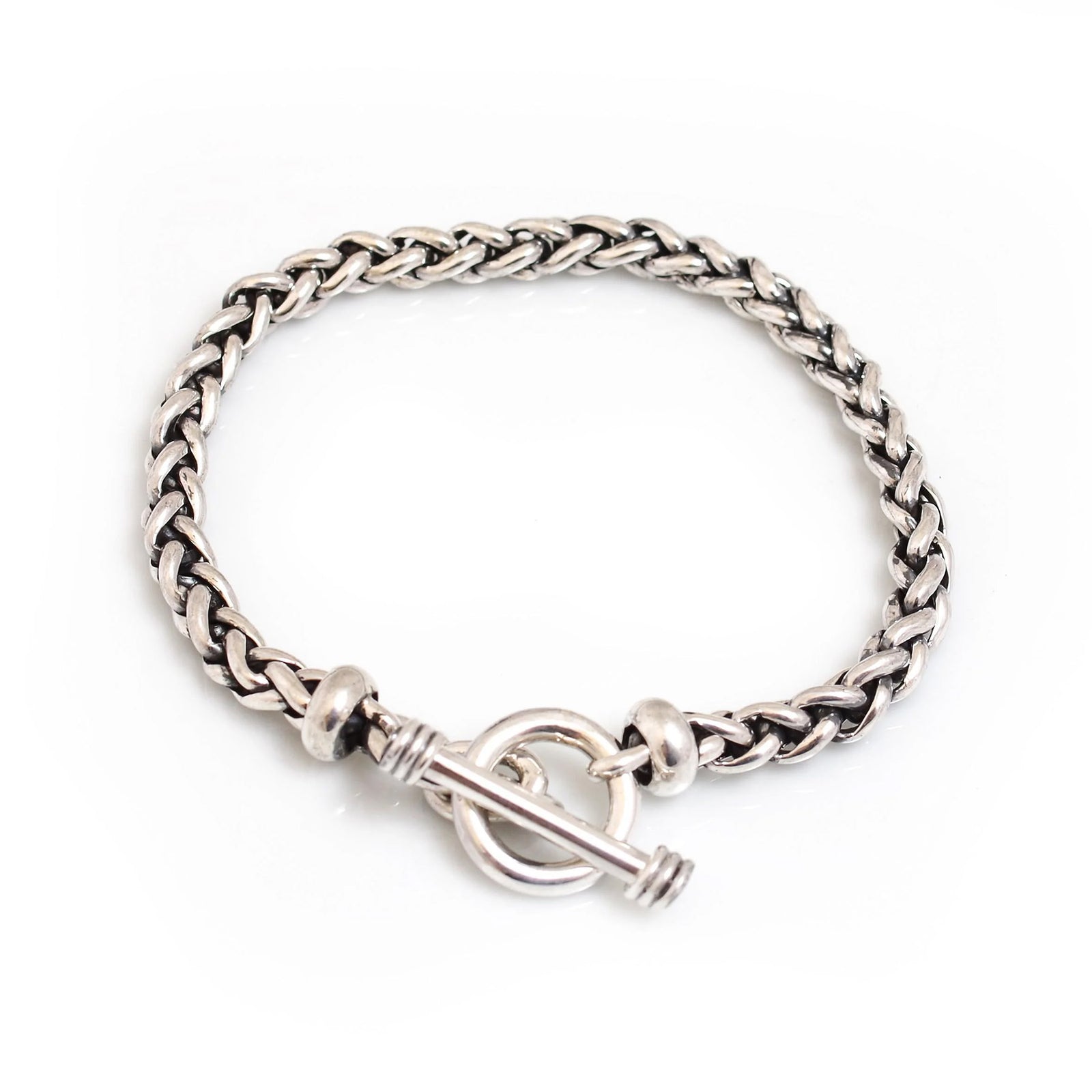 Sterling Silver Plaited Linked Bracelet