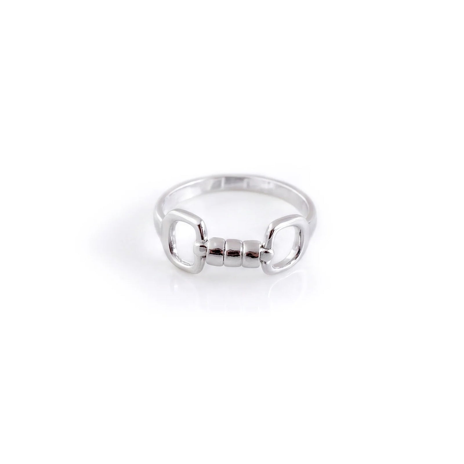 Exclusive Sterling Silver Cherry Roller Snaffle Ring
