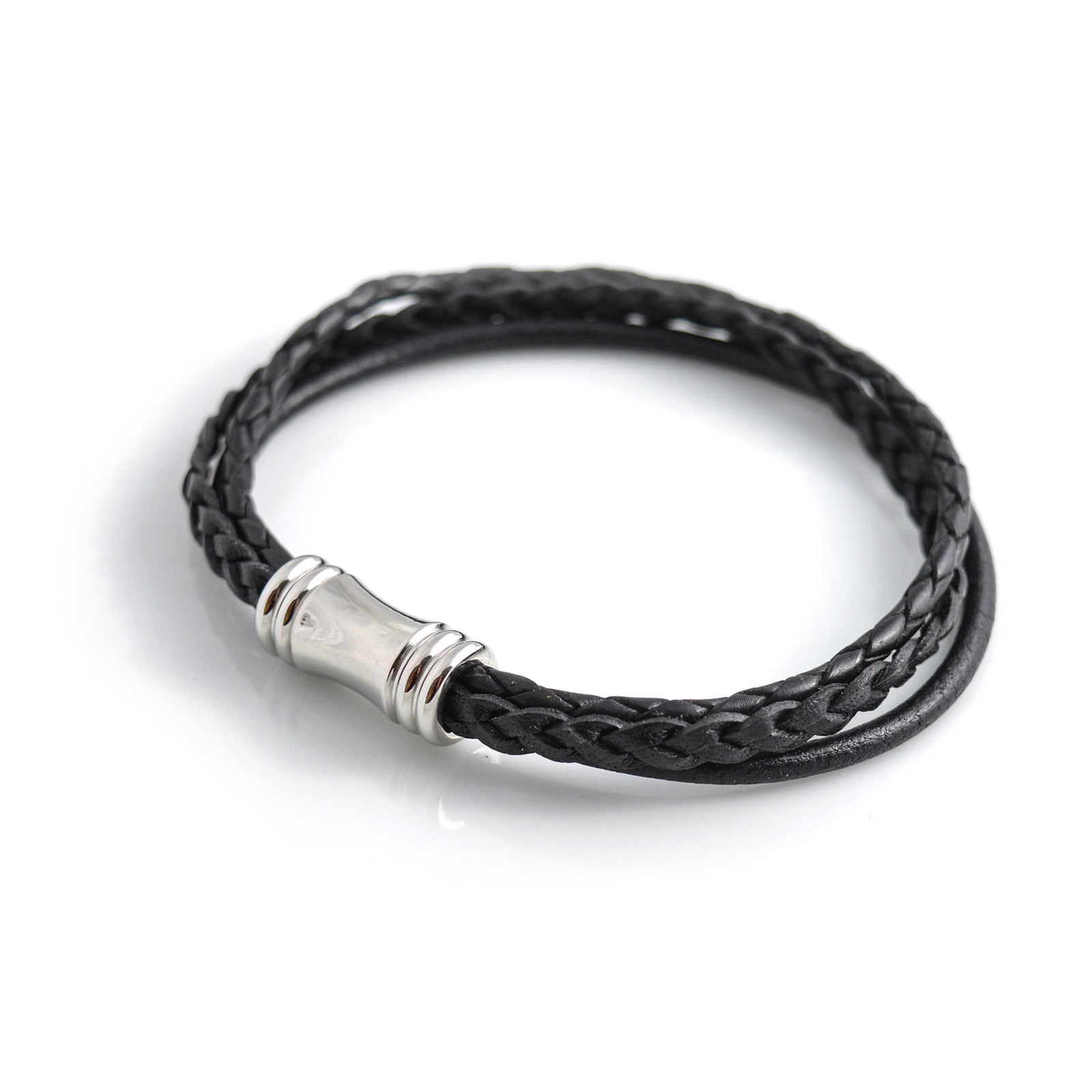 Braided Triple Wrap Leather Bracelet