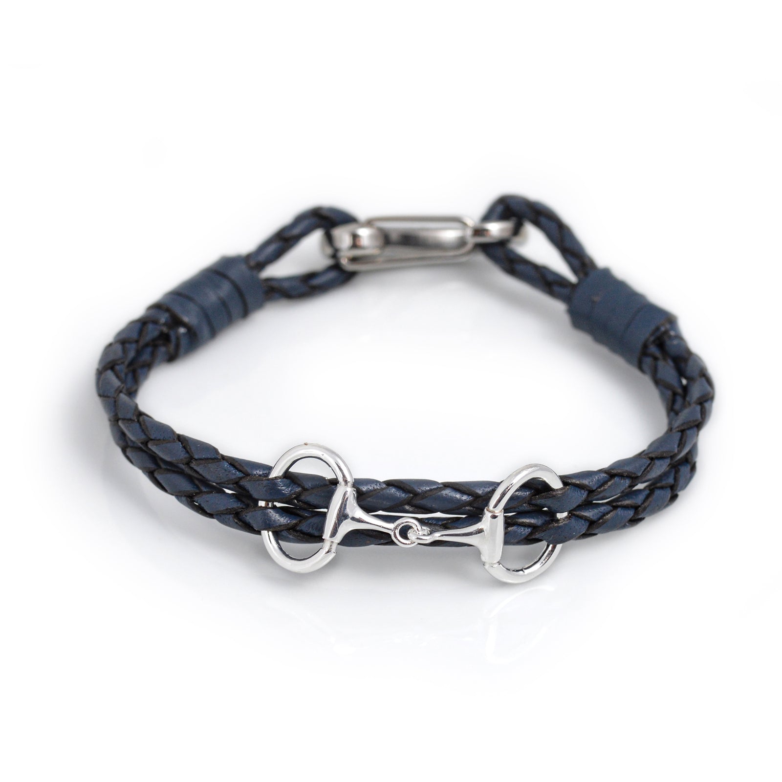 Sterling Silver Exclusive Dinky Snaffle Bit Leather Bracelet