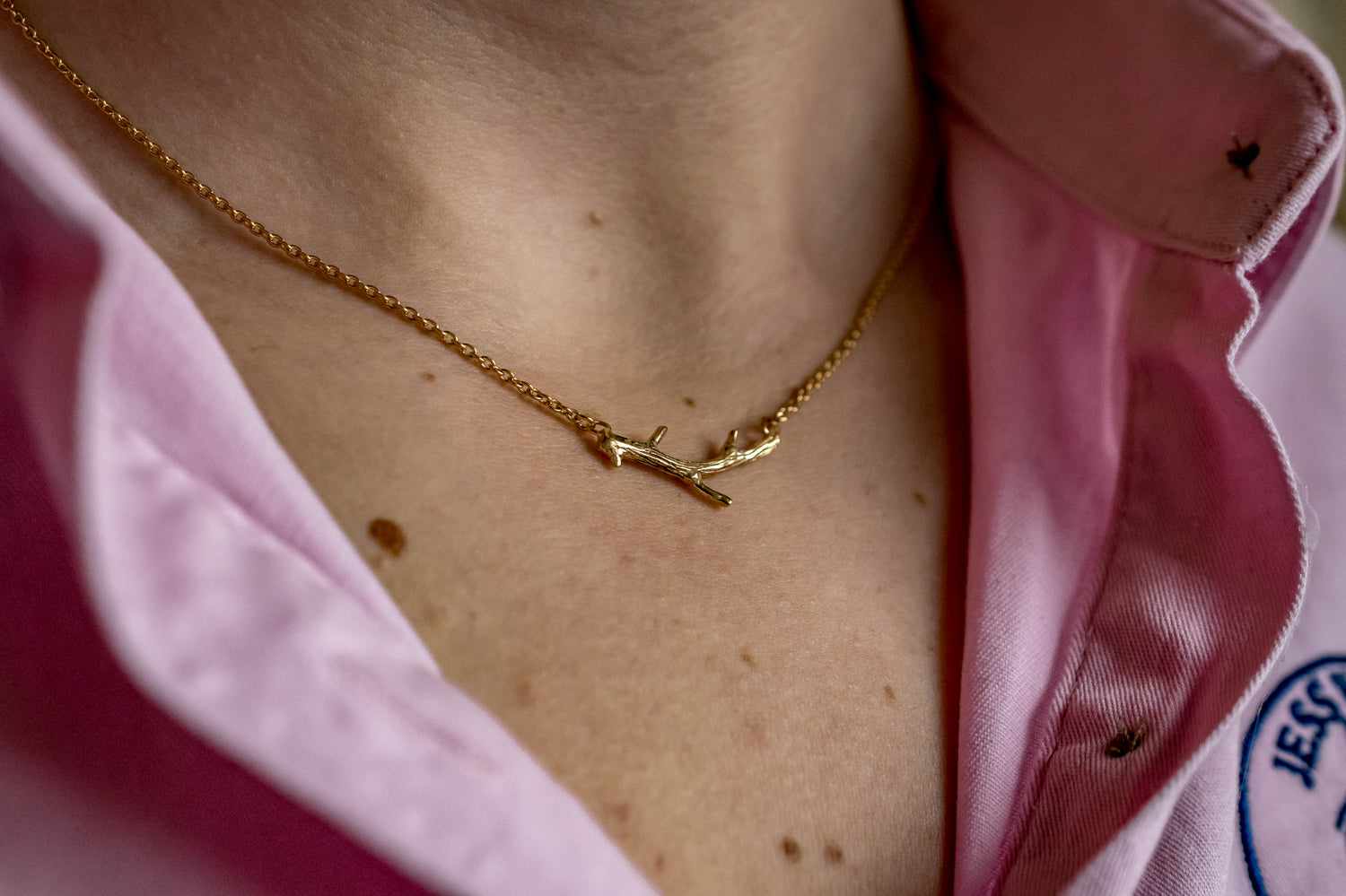 Exclusive Sterling Silver & Complete 18ct Yellow Gold Twig Necklace