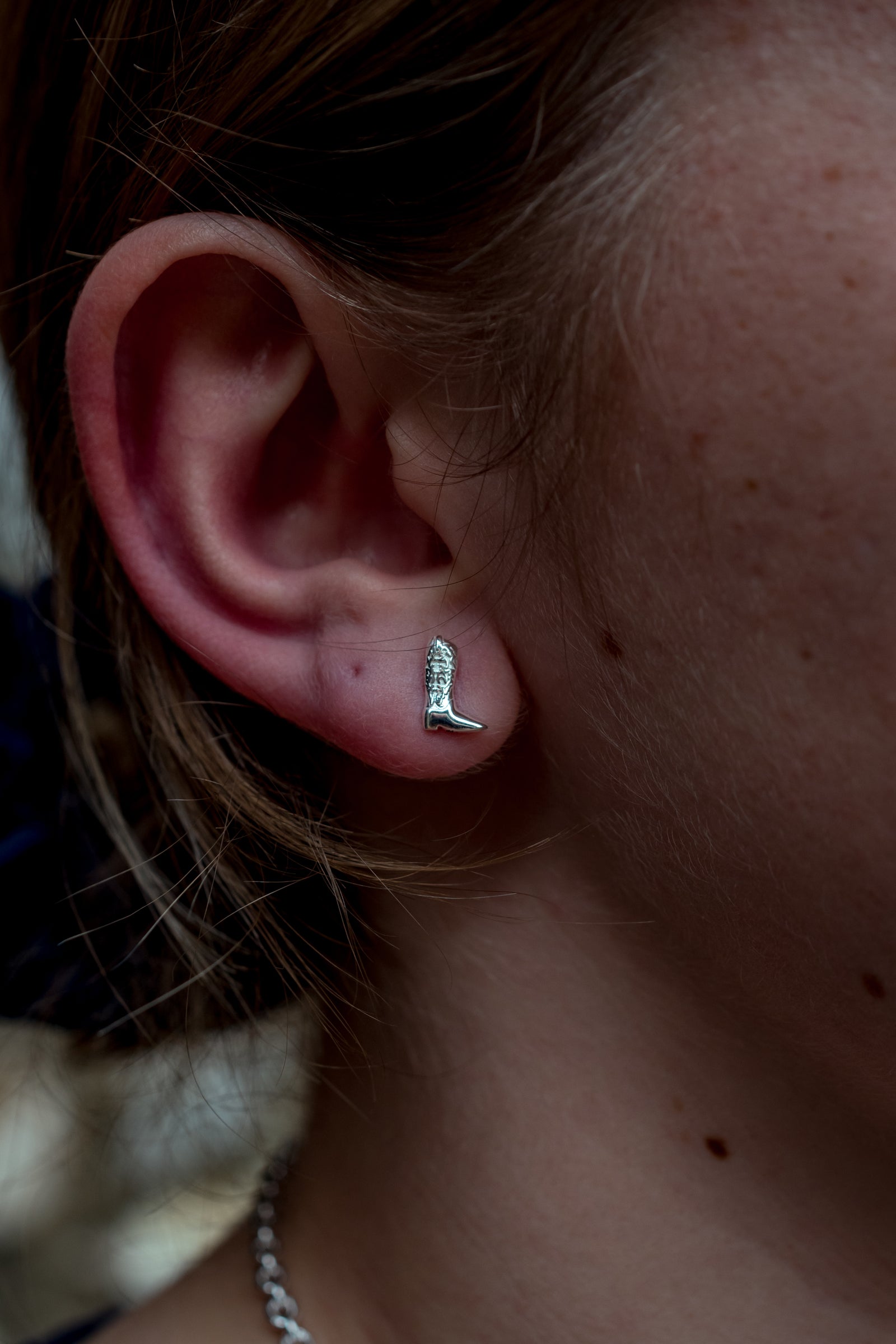 Exclusive Sterling Silver Cowboy Boot Stud Earrings