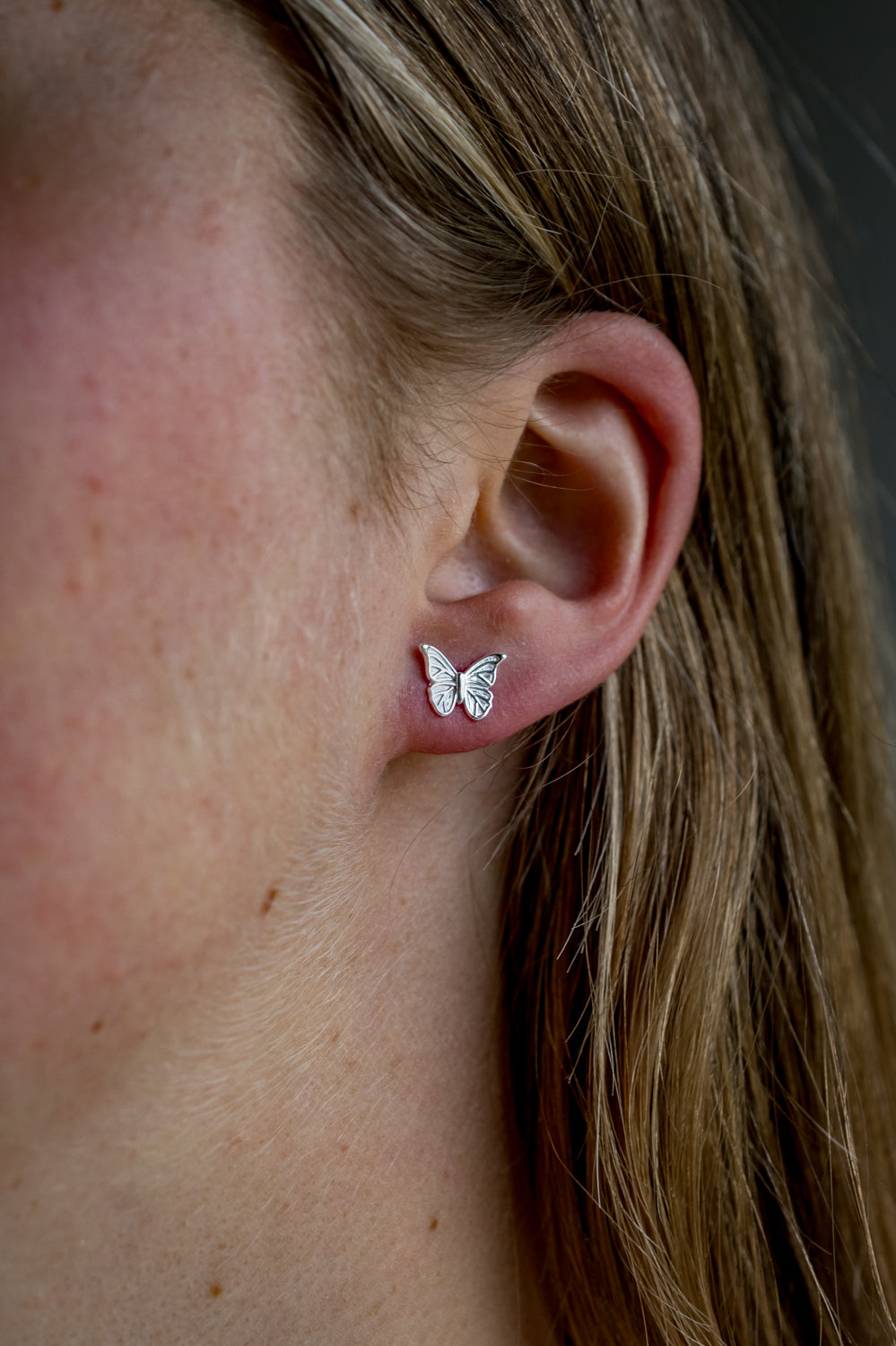 Laura Ashley Sterling Silver Butterfly Garden Stud Earrings