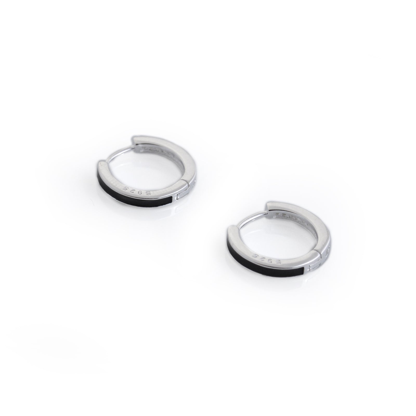 Sterling Silver Huggie Hoops with CZ Pavé Detail