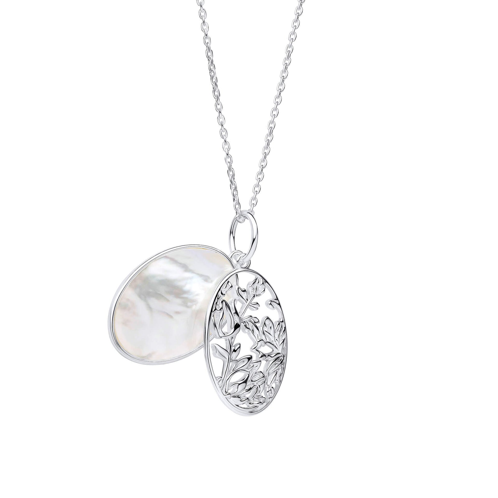 Laura Ashley Sterling Silver & Mother Of Pearl Lambton Garden Necklace