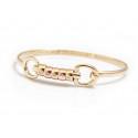 Exclusive Solid 9ct Yellow Gold And Rose Gold Cherry Roller Snaffle Bangle