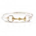 Exclusive Sterling Silver & 18ct Gold Plate Double Snaffle Clip Bracelet