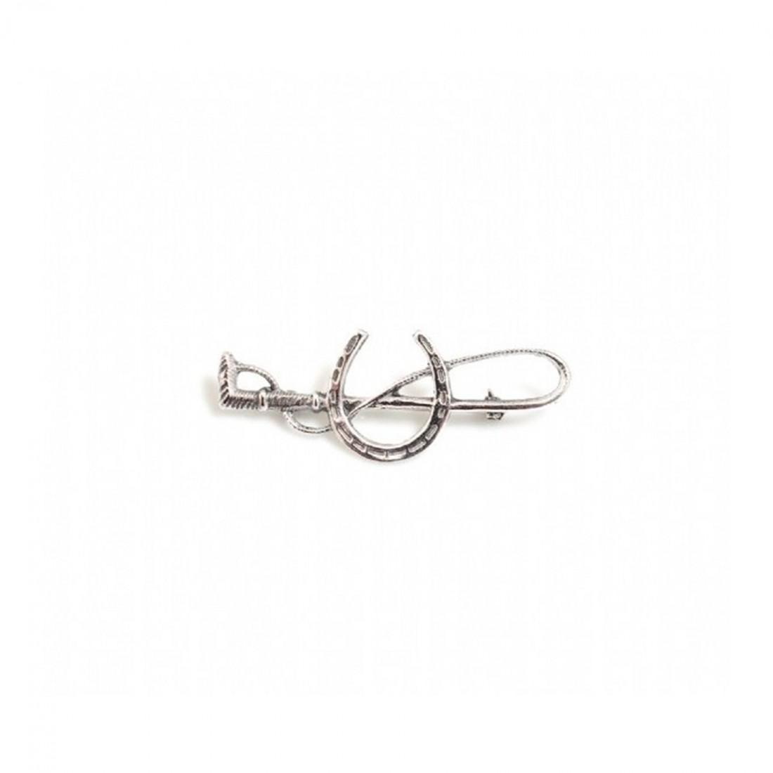 Sterling Silver Horseshoe & Crop Stock Pin