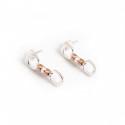 Exclusive Sterling Silver & 18ct Rose Gold Vermeil Cherry Roller Snaffle Earrings With Butterfly Backs