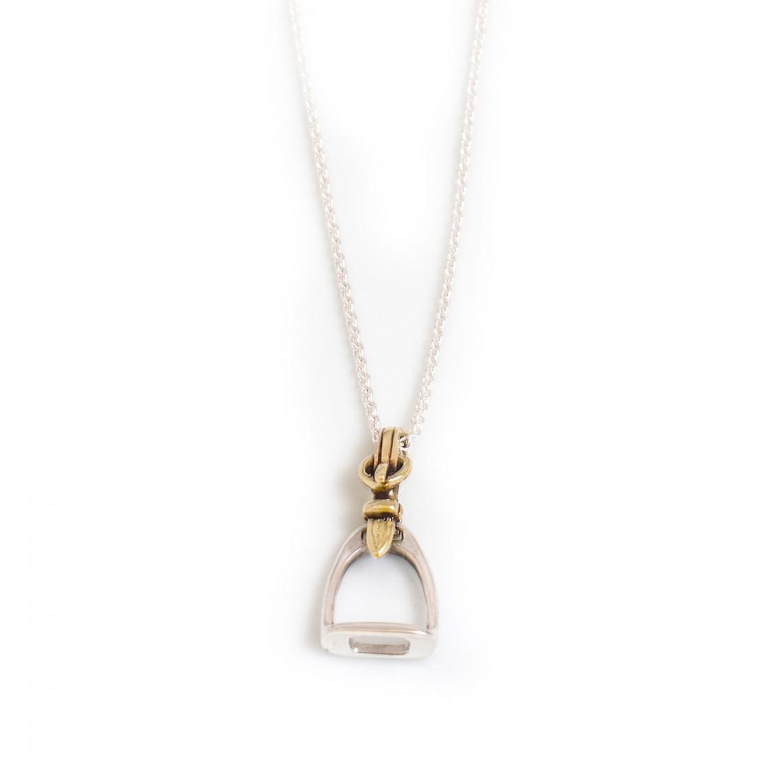 Sterling Silver & Two Tone Stirrup Pendant