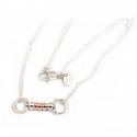 Exclusive Sterling Silver & Solid 9ct Rose Gold Cherry Roller Snaffle Necklace
