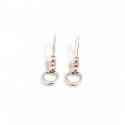Exclusive Sterling Silver & Solid 9ct Rose Gold Cherry Roller Snaffle Earrings