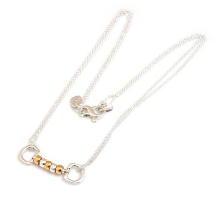 Exclusive Sterling Silver & 18ct Gold Plate Cherry Roller Snaffle Necklace