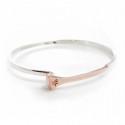 Exclusive Sterling Silver & 18ct Rose Gold Plate Farrier Nail Bangle