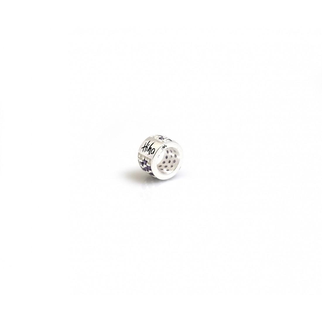 Hiho Exclusive Sterling Silver & Amethyst CZ Charm Bead