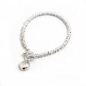 Sterling Silver Multi-link Bracelet With Hammered Heart