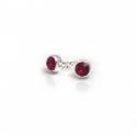 July Birthstone -Sterling Silver & Ruby CZ Stud Earrings