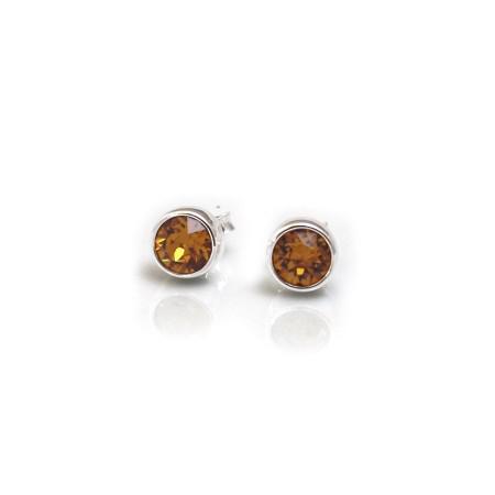 November Birthstone - Citrine CZ Stud Earrings